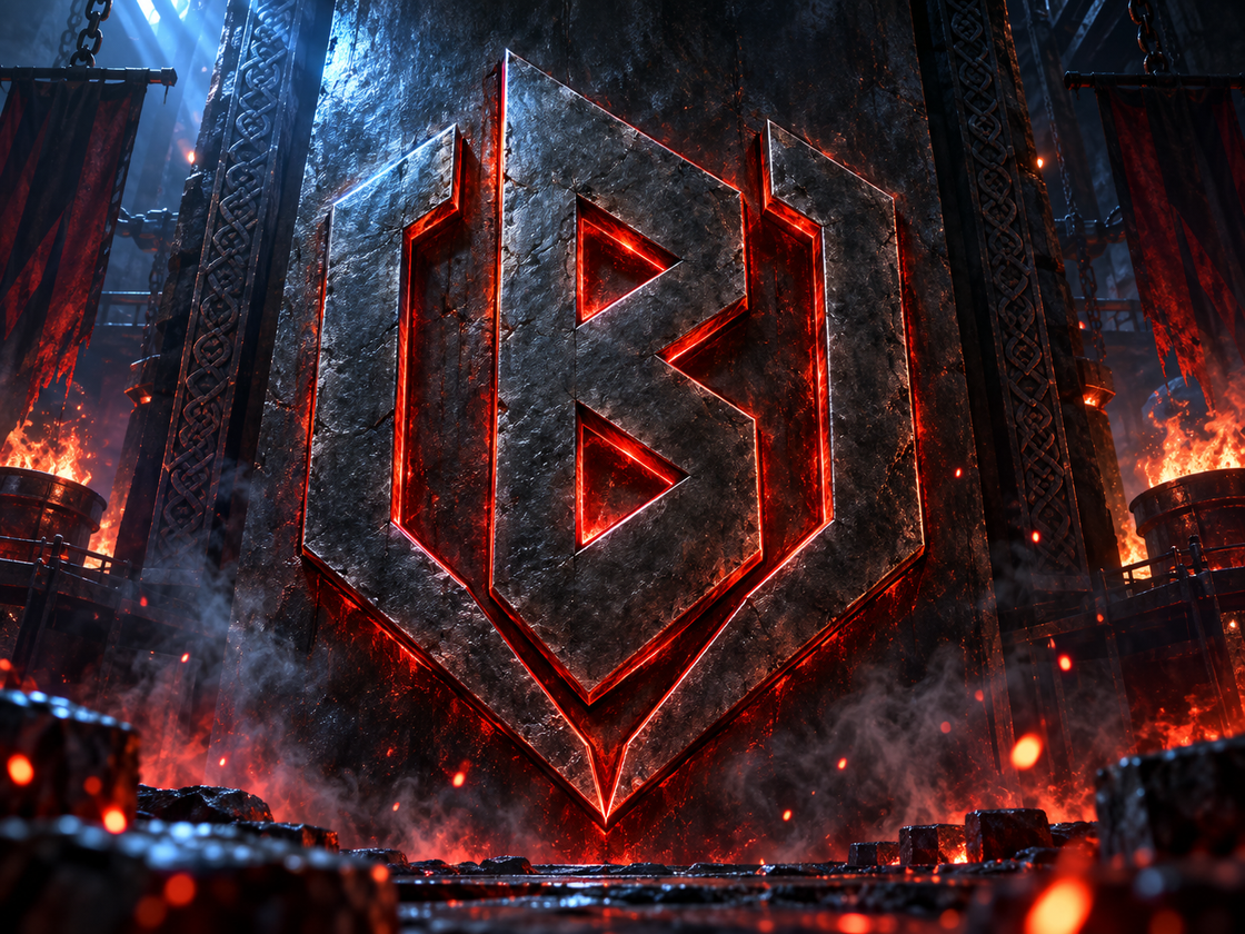 The Berzerker sigil forged in a hall of fire